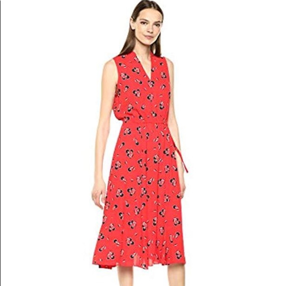 Patterned midi-dress with pockets